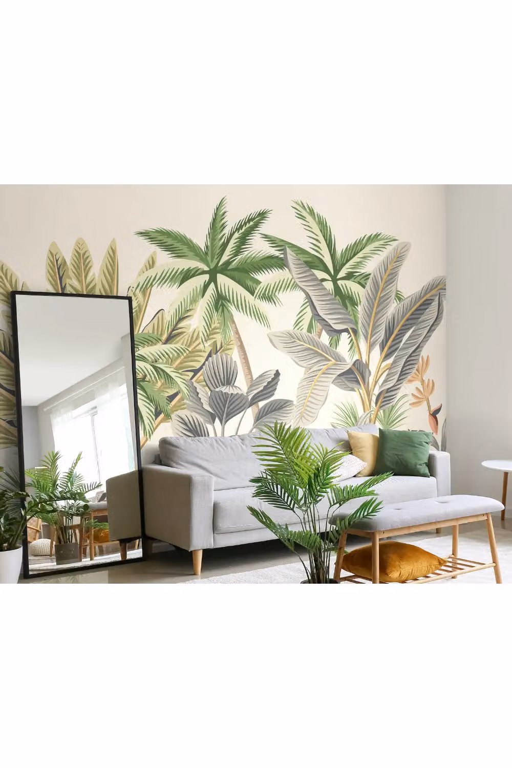 Origin Murals Tropical Palm Trees Wall Mural in Sand, W: 300 cm x H: 240 cm – 2