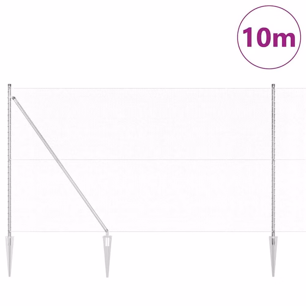 Berkfield Home Hexagon Galvanised Steel Fence in Silver, H: 150 cm, W: 10 m – 2