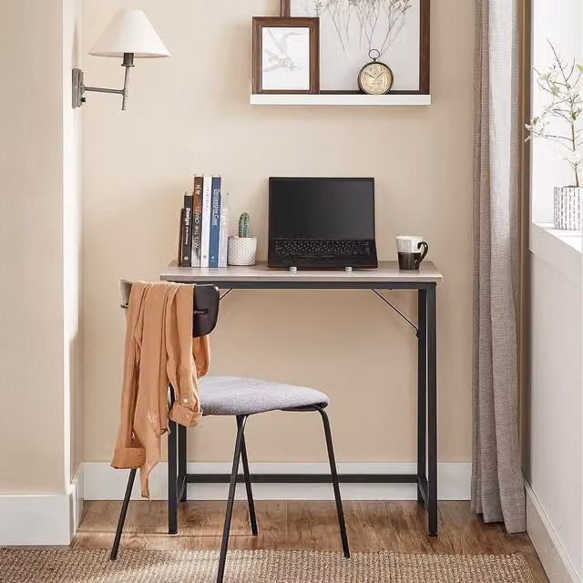 VASAGLE Industrial Writing Desk in Brown, W/D/H: 75.5 x 50 x 80 cm
