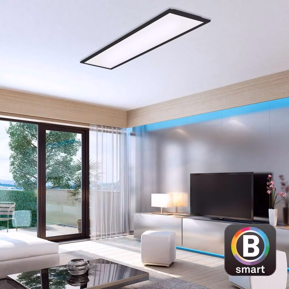 Briloner Black Smart LED Ceiling Light Panel with CCT, App and Voice Control – 4