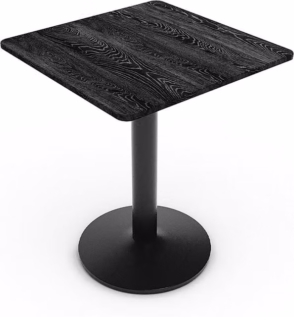 Homescape Collective Square Wooden Coffee Table with Metal Base in Black