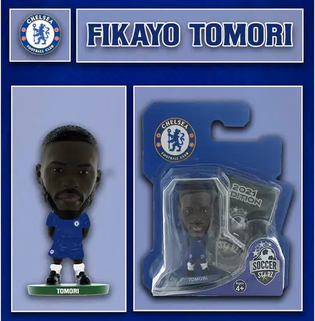 SoccerStarz Chelsea FC Fikayo Tomori Mini Figure, Blue, Height: 5 cm