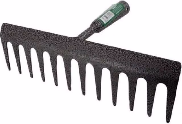 BARGAINS-GALORE 12-Tooth Steel Replacement Rake Head for Garden and Lawn Cleaning, Black