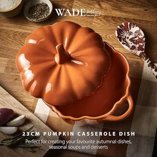 Tower Pumpkin Casserole Dish, Orange Stoneware, 1.1 l, W: 23 cm, D: 22.5 cm, H: 13 cm – 6