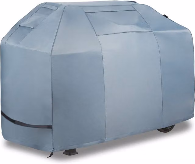 VonHaus Large Waterproof BBQ Cover in Grey for Charcoal or Gas Barbecues H130 x W180 x D70 cm