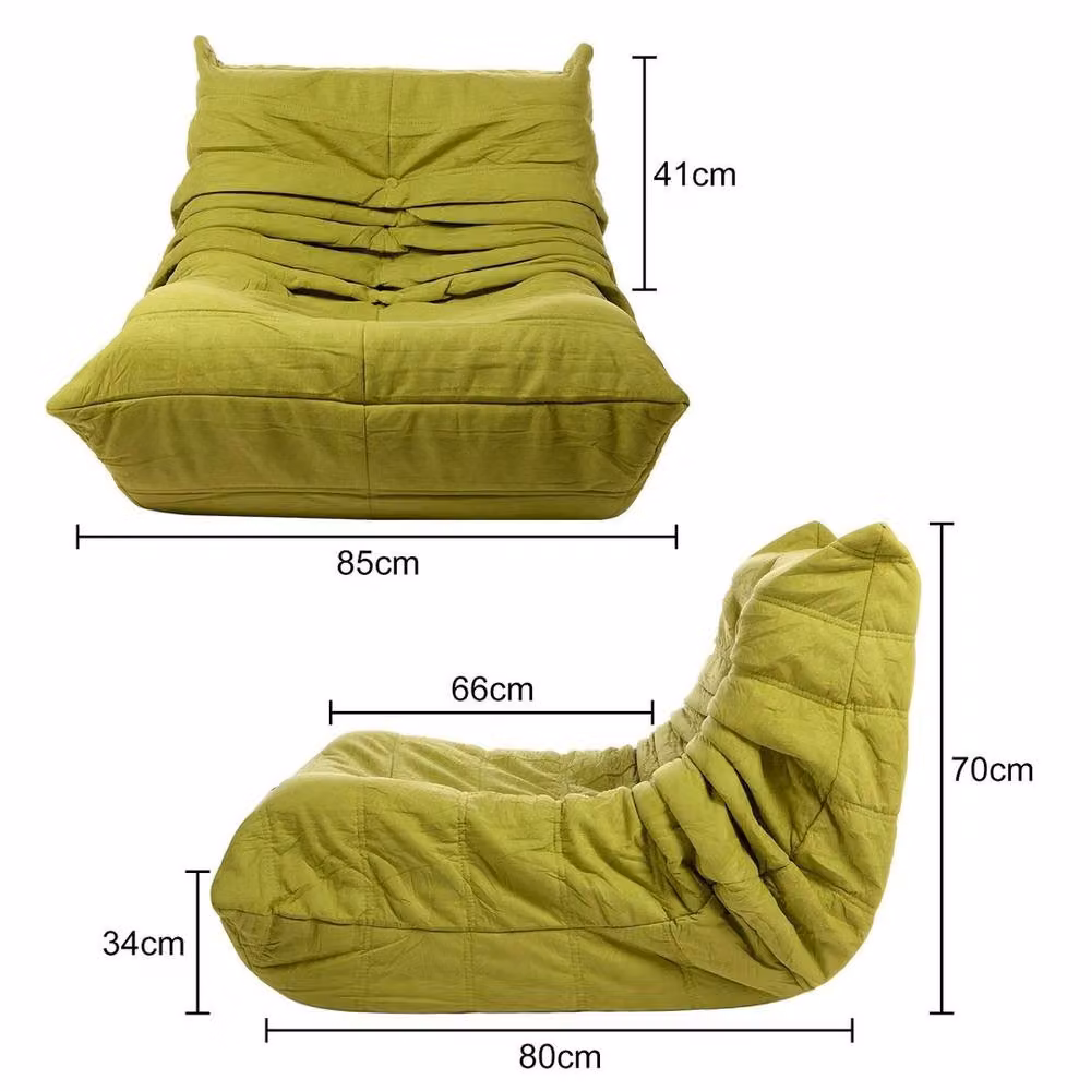 KORVIXA Green Velvet Boneless Floor Sofa and Fireside Chair, W/D/H: 100 x 100 x 70 cm – 2