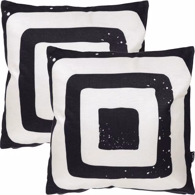 ICON Target Mono Kyoto Fabric Cushion 2 Pack, White, W/D/H: 43 x 43 x 43 cm