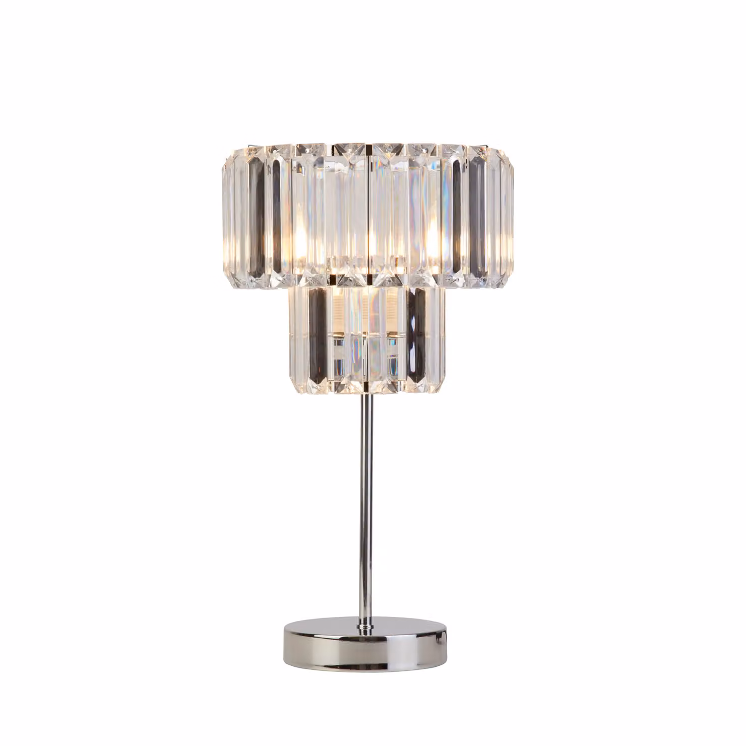 Lighting Collection Chrome and Clear Acrylic Table Lamp in Silver – 2