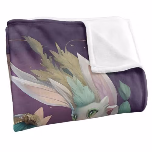 JQ Licensing James Piazza Fairy Blue Hair Super Soft Fleece Throw Blanket, White, W/D/H: 152 x 127 cm – 2