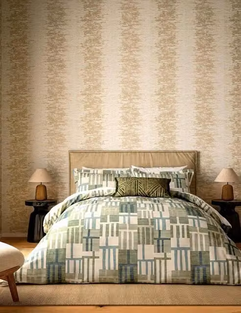 Harlequin Monolith Graphic Cotton Bedding Set, Jade Green, 180 x 200 cm