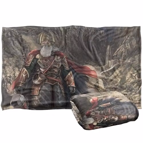 Logovision Lord of the Rings War of the Rohirrim Hammerhand Helmet Super Soft Snuggle Blanket, Multicolour, W: 91.44 cm, D: 147 cm – 1