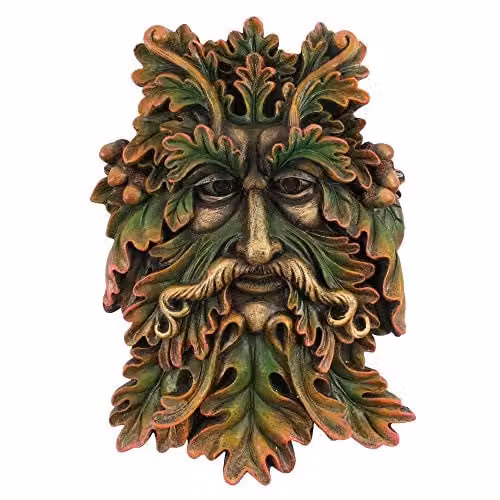 Something Different Green Man Face Wall Plaque, Green, W/H: 22.5 x 15 cm