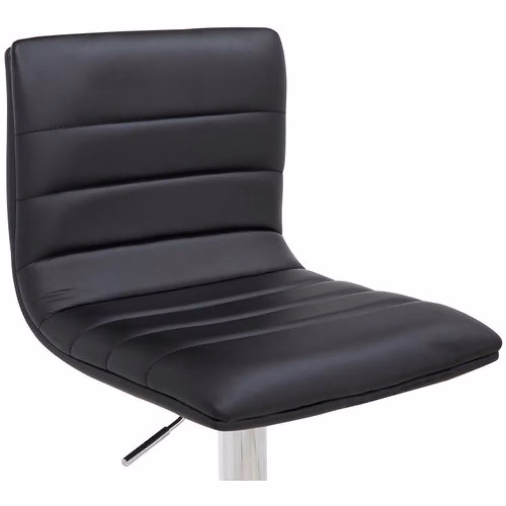 netfurniture Alpino Chrome Adjustable Bar Stool with Weighted Round Base in Black – 3