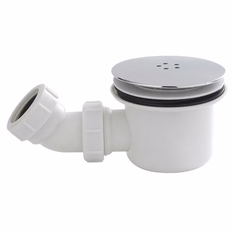 Royal Bathrooms 90mm Fast Flow Shower Tray Waste in Chrome and White Plastic