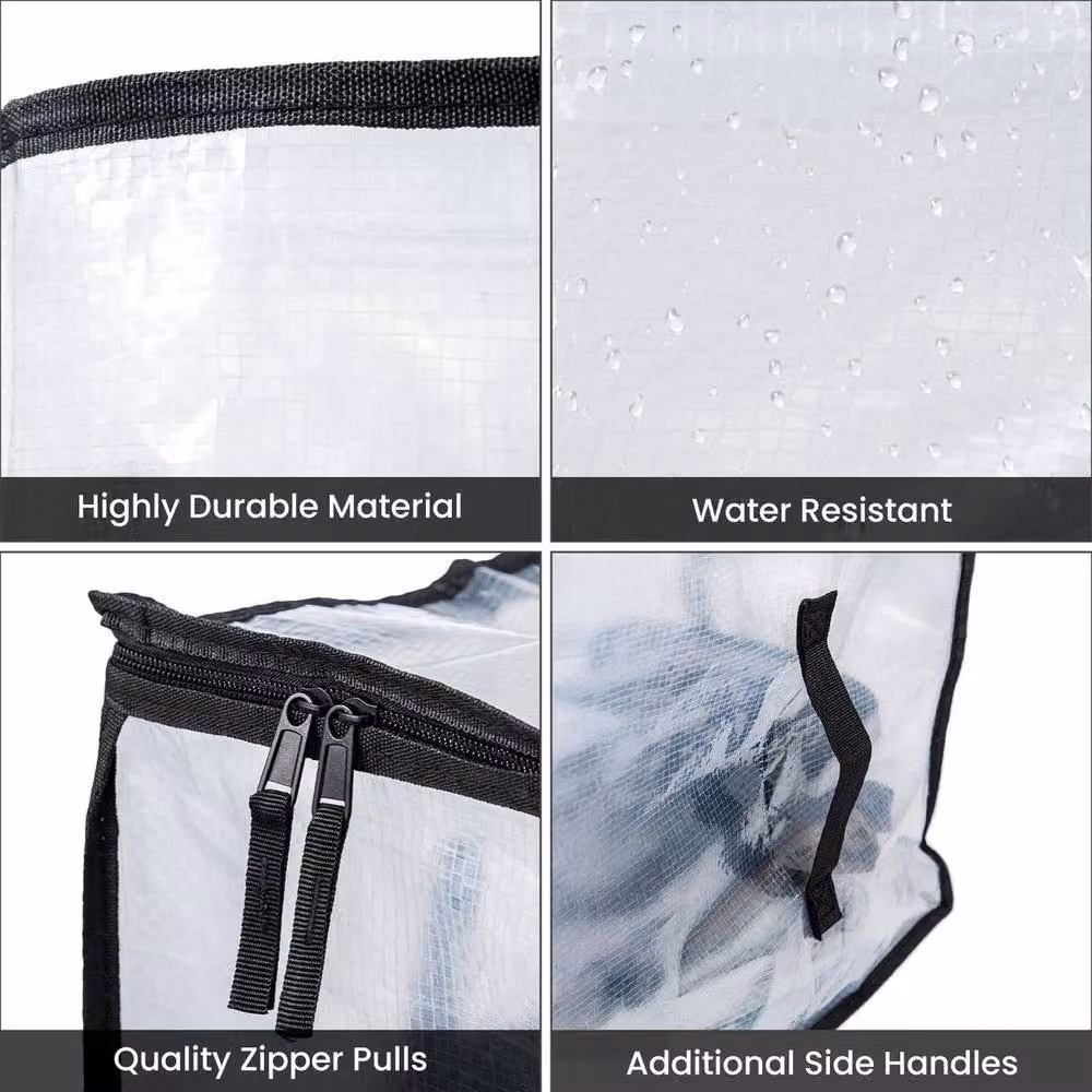EONLION 4 Pack 90L Transparent Plastic Moving and Storage Bags – 5