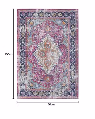 THE RUGS Purple Vintage Oriental Area Rug, W/D: 80 x 150 cm – 2