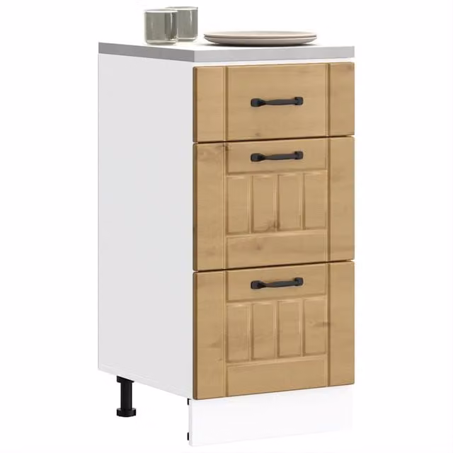 Berkfield Home Lucca Artisan Oak Kitchen Base Cabinet in Brown