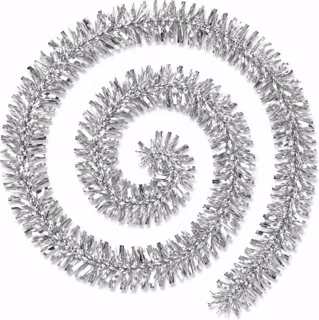 Shatchi Silver Chunky Tinsel Garland Christmas Decoration