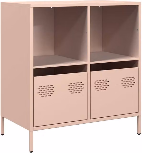 Berkfield Home Pink Matt Steel Sideboard W/D/H: 68 x 39 x 73.5 cm – 1