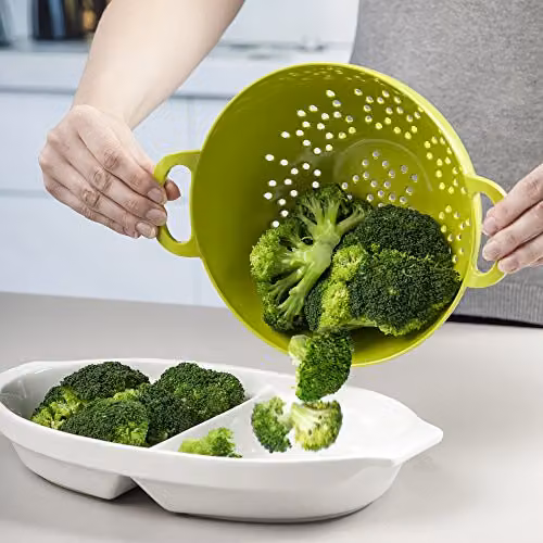 Zeal Melamine Colander with Handles in Green, 20cm – 3