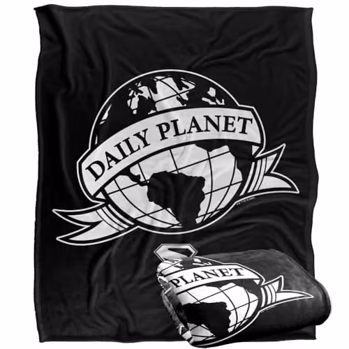 Warner Bros. Superman 2025 Daily Planet Scroll Super Soft Fleece Throw Blanket, Multicolour, W: 152 cm, D: 127 cm – 1
