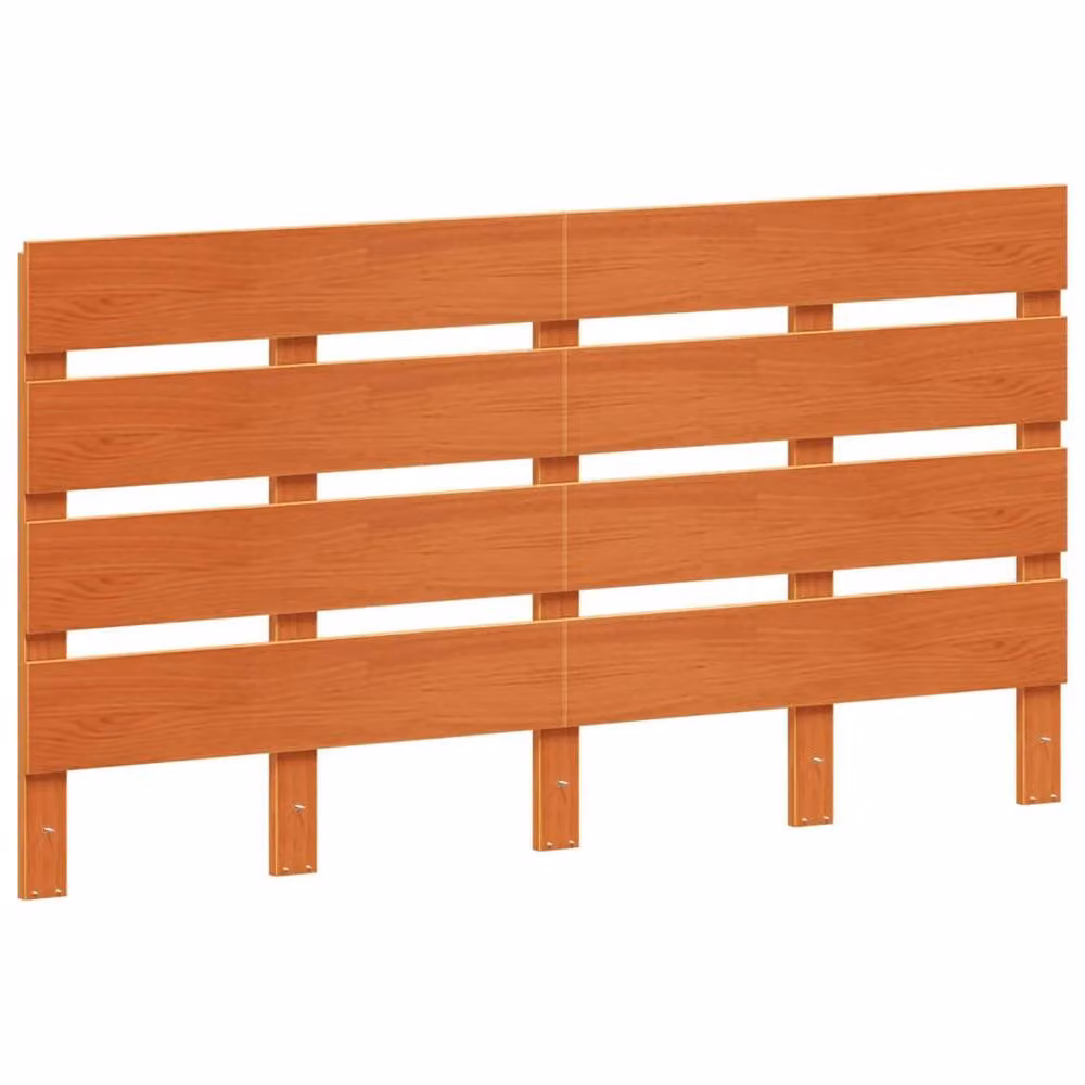 Berkfield Home Solid Wood Pine Headboard in Wax Brown, W: 150.5 cm, H: 80 cm, D: 3 cm – 3