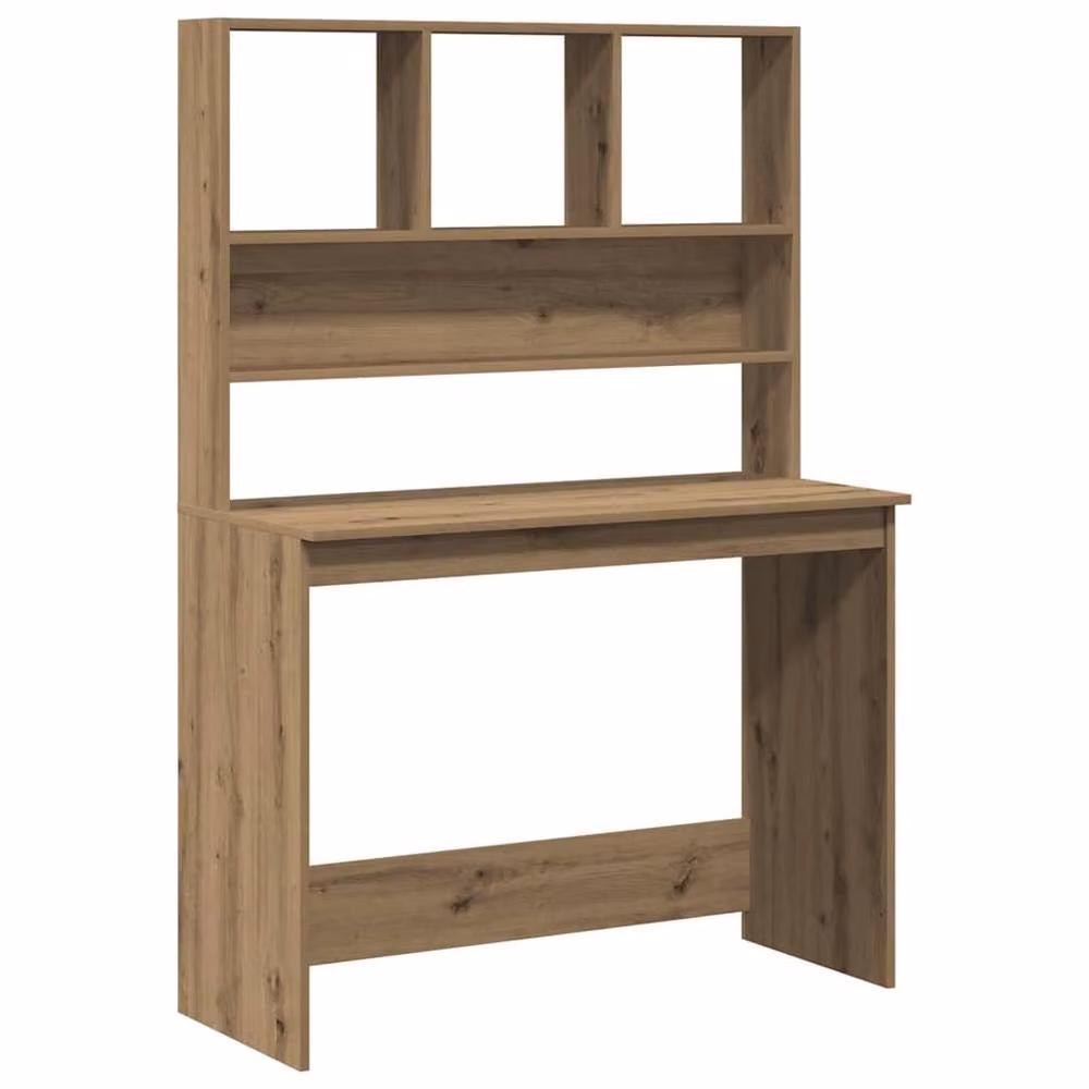 Berkfield Home Artisan Oak Decorative Writing Desk with Shelves in Brown, W/D/H: 102 x 45 x 148 cm – 2