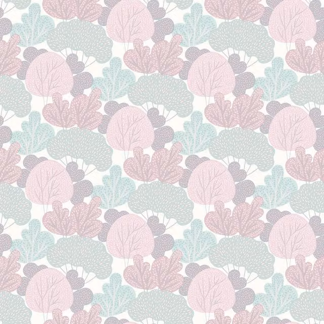 Muriva Wood Grove Pink and Turquoise