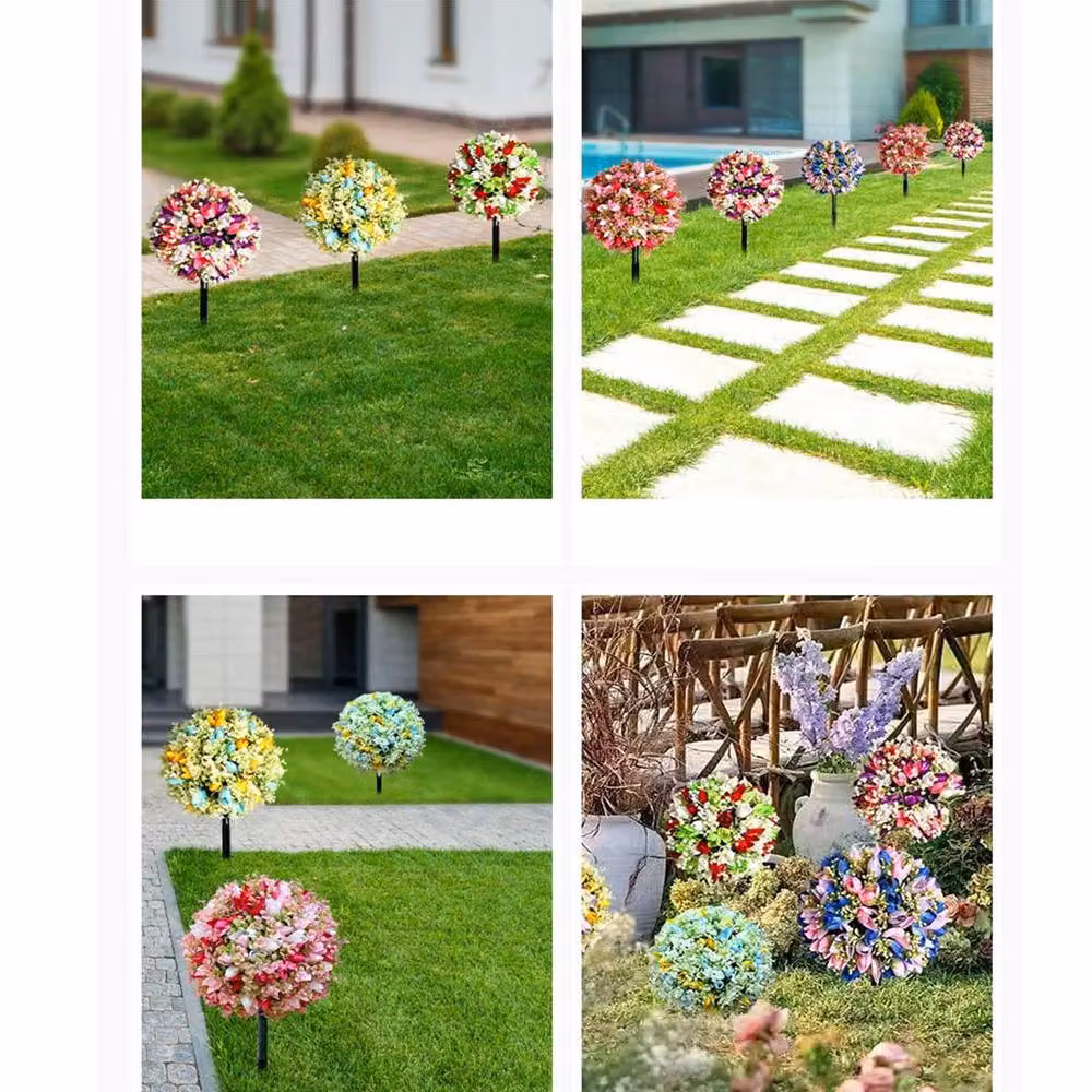 Quipulse Multicolour Small Artificial Floral Ball Floor Decoration – 4