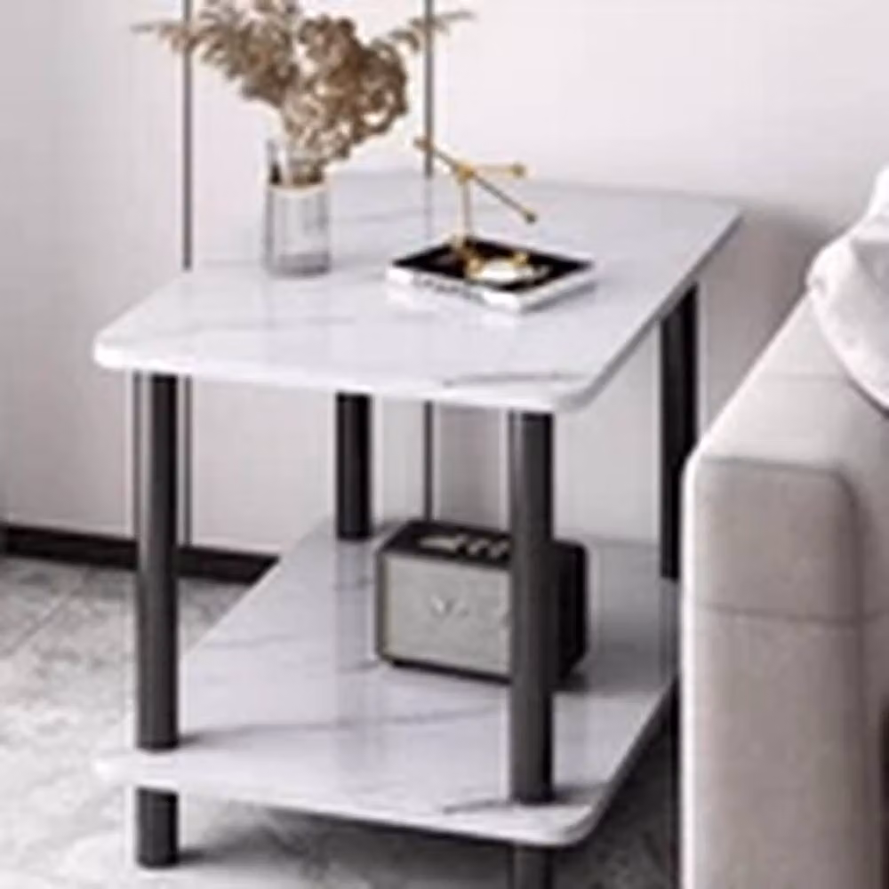 Kelvenix White Glossy Rectangular Side Table and Coffee Table for your Living Room, W/D/H: 60 x 40 x 52.5 cm – 2