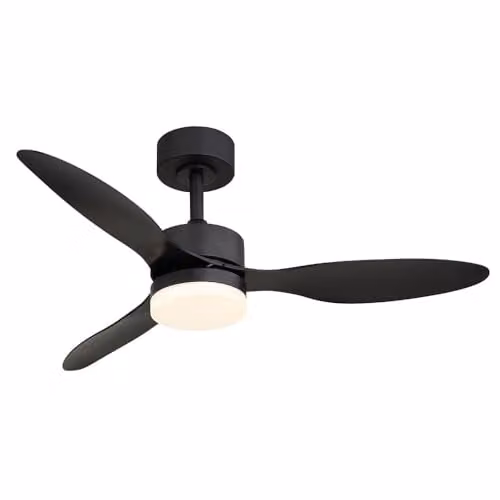 Netlighting Blackwell LED Ceiling Fan in Black with Remote Control, Dimmable CCT Light and Timer, Diameter: 106 cm – 1