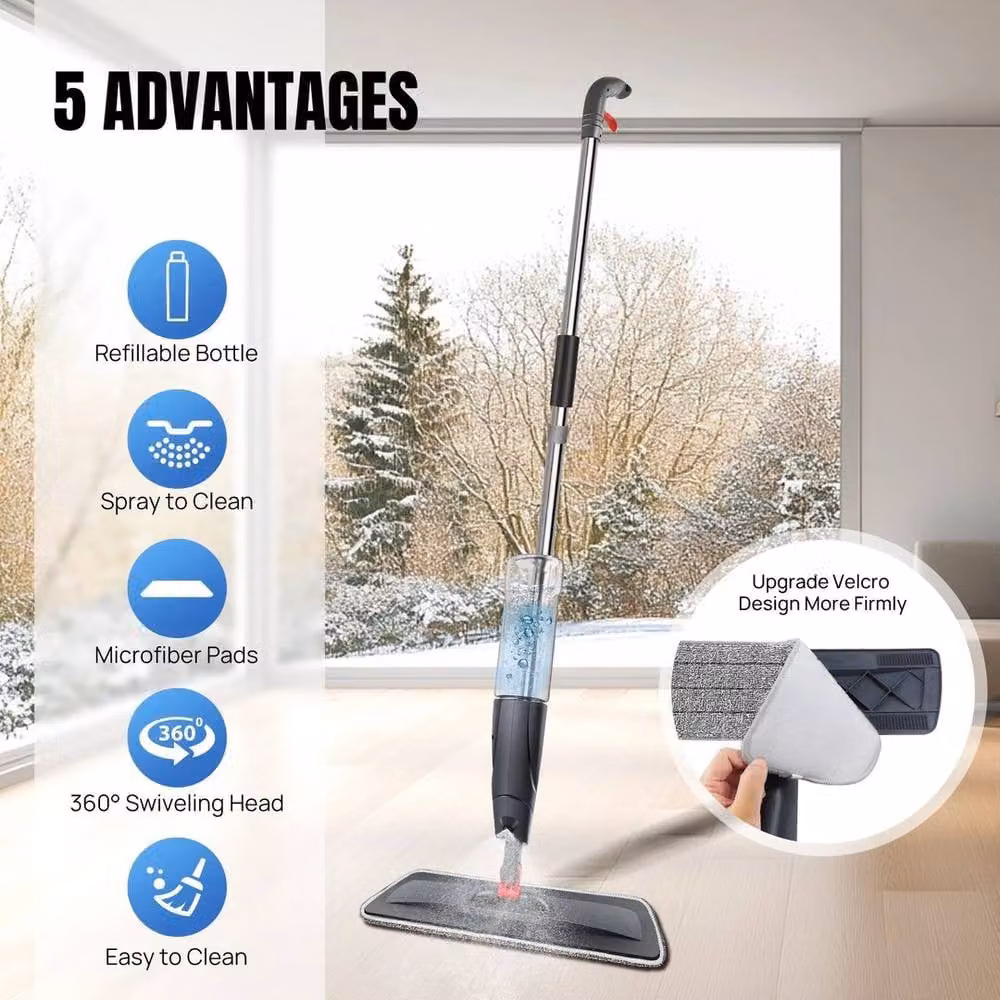 NESTLUNE Dayplus Microfibre Spray Mop with 700ml Water Tank in Grey – 2