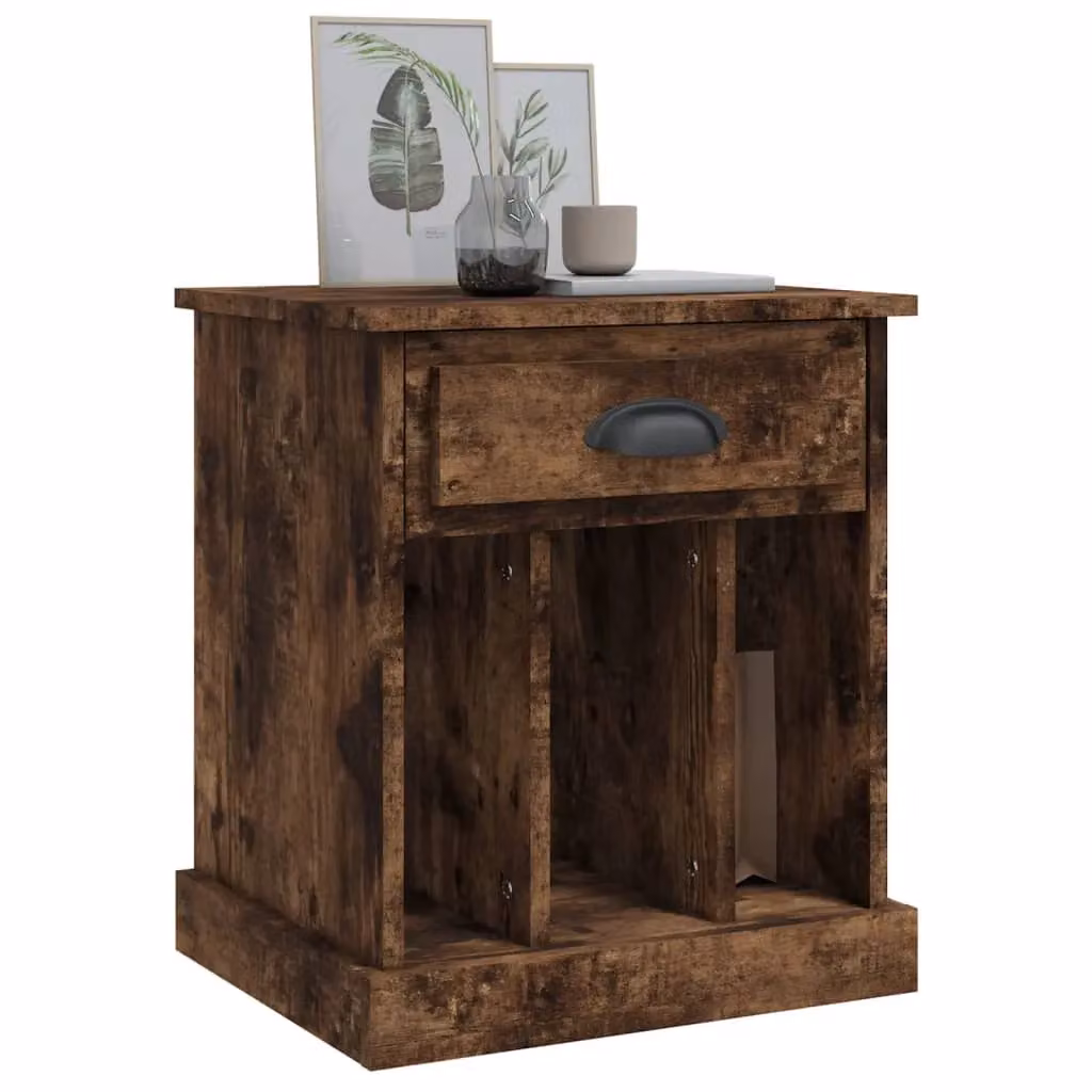 Berkfield Home Smoked Oak Bedside Cabinet in Brown, W/D/H: 43 x 36 x 50 cm – 3