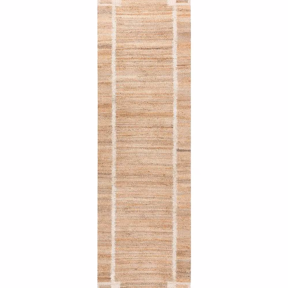 Wyld and Coco Jute and Cotton Woven Runner Rug in Beige, W/L: 80 x 300 cm – 2