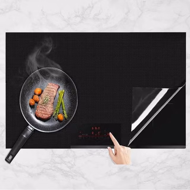 FLAVORA Magnetic Silicone Induction Hob Protector Mat in Black