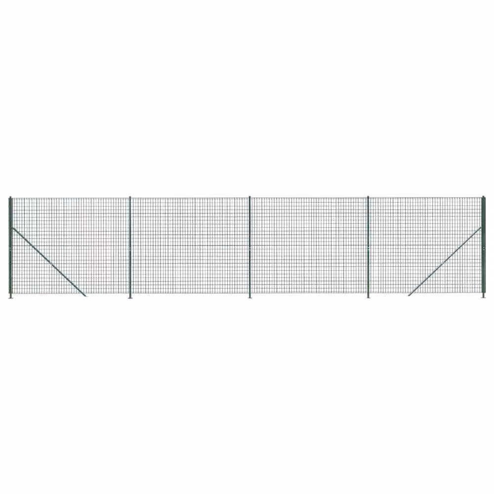 Berkfield Home Durable PVC Coated Green Wire Mesh Fence with Flange, W: 1.4 m, L: 10 m – 2
