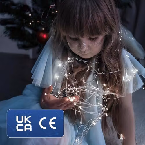 Desiretech 50 LED Battery-Powered Cool White Copper Wire String Fairy Lights, 4 Pack – 6