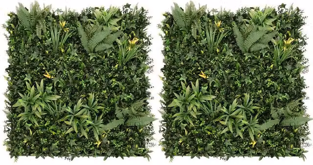 Monstershop Ayla Artificial Wall Tiles, 2 Pack, Green, W: 100 cm, H: 100 cm
