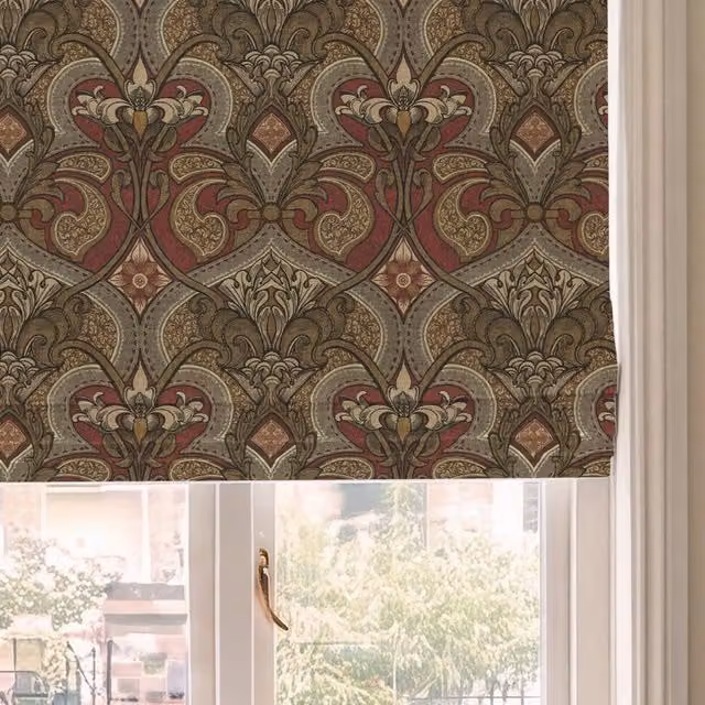 HOUSE Llewelyn-Bowen Gwendoline Printed Damask Made To Measure Roman Blind in Oxblush