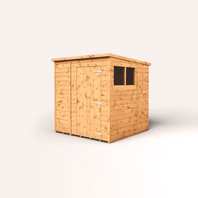 Empire Sheds Brown 6x6 Modular Pent Garden Shed with Single Door and Windows
