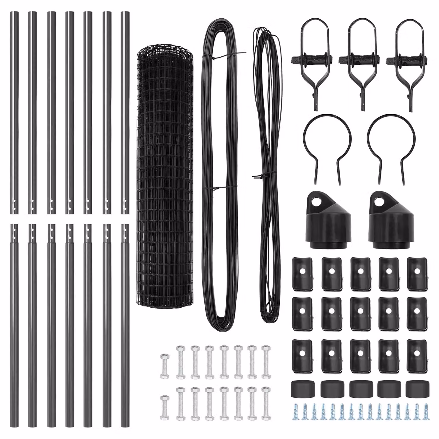 Berkfield Home Euro Fence with 7 Round Posts, Galvanised Steel, Grey/Silver, W: 10 m, H: 1.2 m – 3
