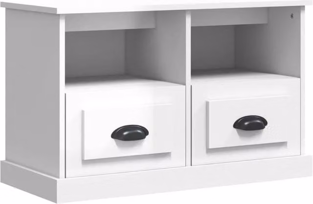 Berkfield Home High Gloss White TV Cabinet W/D/H: 80 x 35 x 50 cm – 1