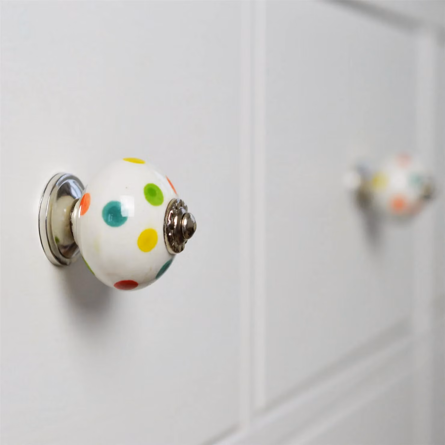 Nicola Spring Polished Multicolour Ceramic Cabinet Knobs, Pack of 6 – 2