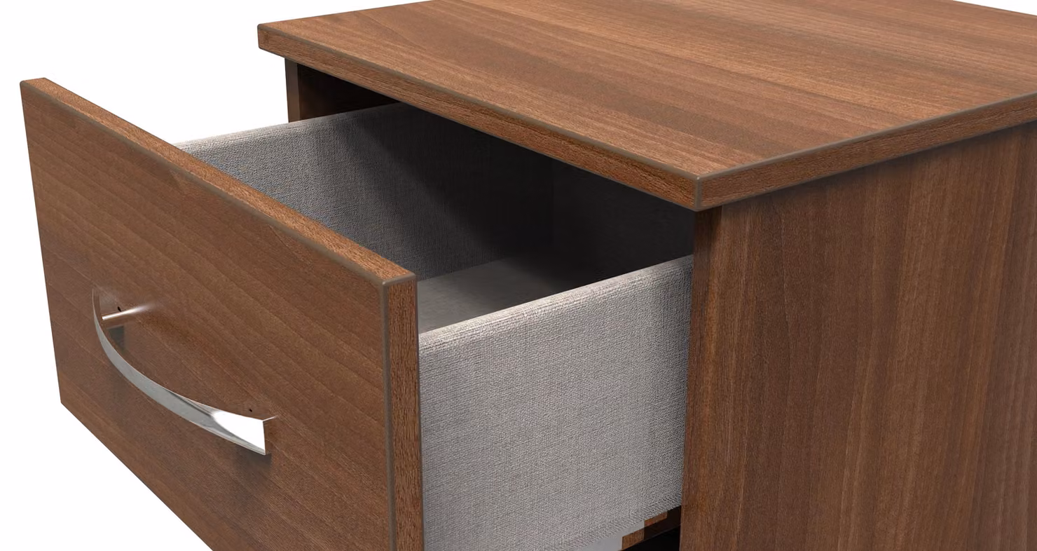 Avon Ready Assembled 2 Drawer Bedside Cabinet in Walnut Brown – 4