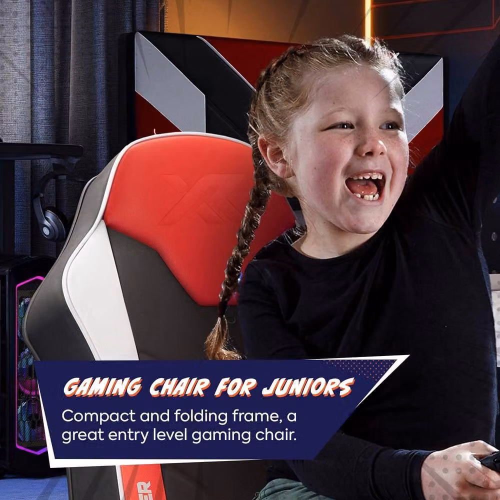 X Rocker Shadow 2.0 Audio Floor Rocker Gaming Chair for Kids in Red – 2