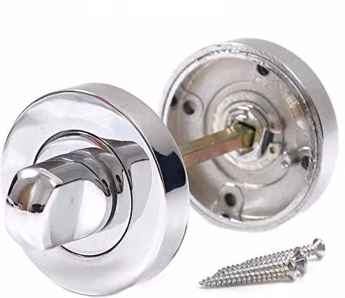 Golden Grace Duo Chrome Toilet Door Thumb Turn and Release Set with Concealed Fixings