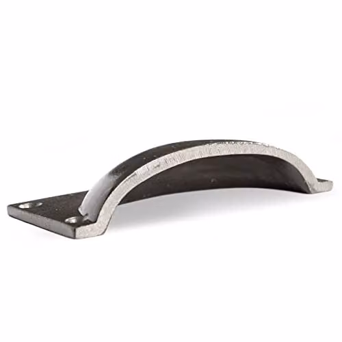 Hammer and Tongs Rectangular Iron Cabinet Drawer Pull in Grey, Pack of 10 – 3
