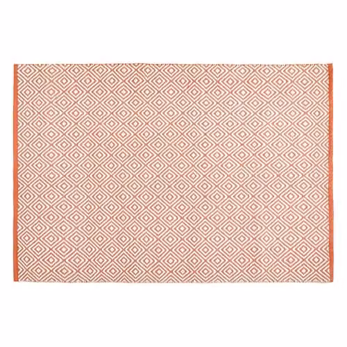 HUG RUG Woven Diamond Rust Orange Rectangular Boho Rug, W: 120 cm, L: 170 cm – 1