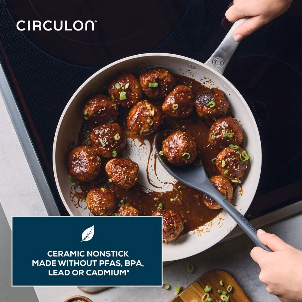 Circulon Halo 2 Piece Ceramic Non Stick Frying Pan Set in White – 4