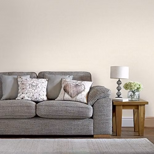 Graham & Brown Plain Ivory and Beige Textured Paper Wallpaper